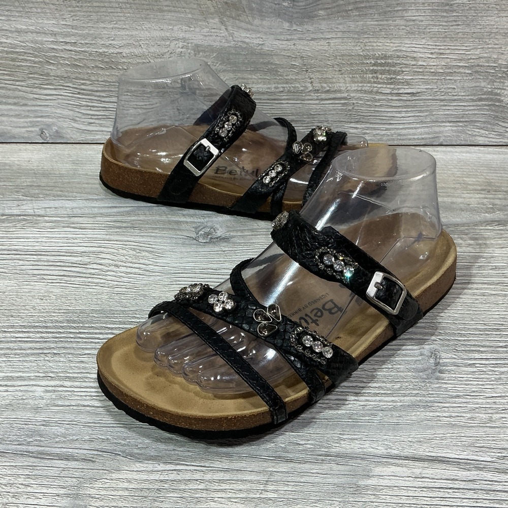 Birkenstock Betula Sandals Slides Black Leather Bedazzled Women's Size 38-7 N US - Picture 6 of 12